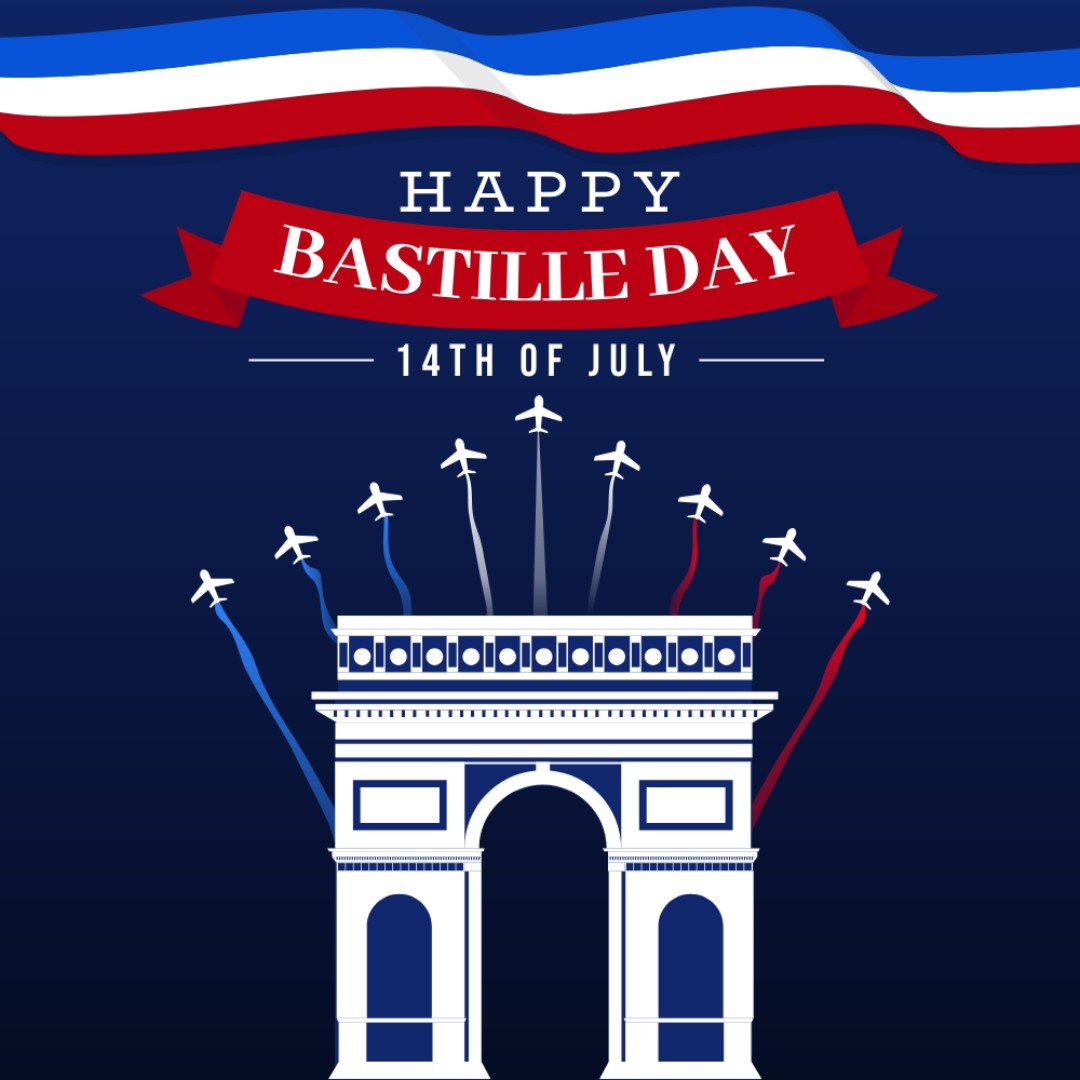 May your Bastille Day be as vibrant and spirited as the French culture. Happy Bastille Day! - Bastille Day Messages wishes, messages, and status